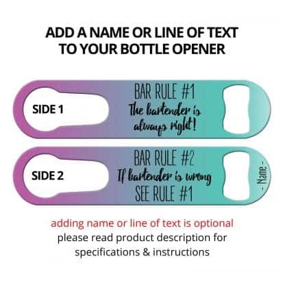 Bar Rules Flat Speed Opener With Personalization