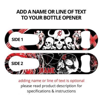 Bones And Skulls Flat Speed Opener With Pour Spout Remover And Personalization