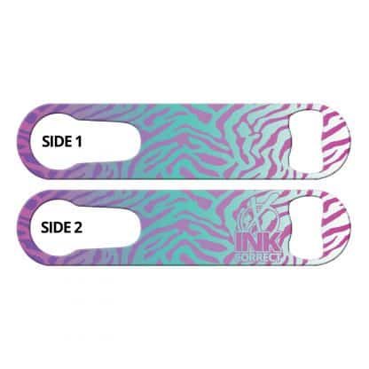 Leopard Glam Violet Teal Flat PSR Bottle Opener