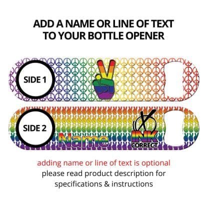 Rainbow Love Gay Bartender Flat Speed Opener With Personalization