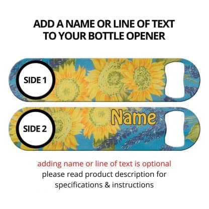 Sunflowers Blue Flat Speed Opener With Personalization