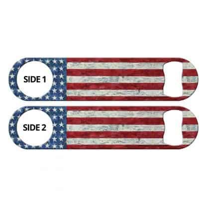 Painted American Flag Bartender Flat Speed Opener