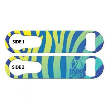 Zebra Glam Blue Haze Flat PSR Bottle Opener