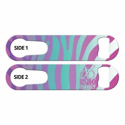 Zebra Glam Violet Teal Flat PSR Bottle Opener