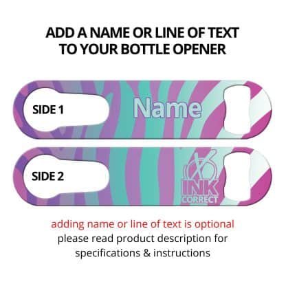 Zebra Glam Violet Teal PSR Bottle Opener With Personalization