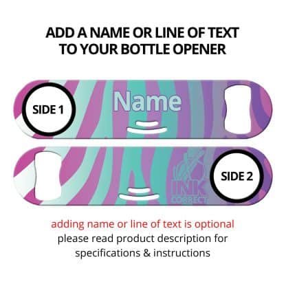 Zebra Glam Violet Strainer Bottle Opener With Personalization