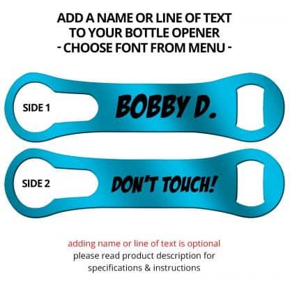 Metallic Aqua Naked V-Rod Opener With Name Personalization