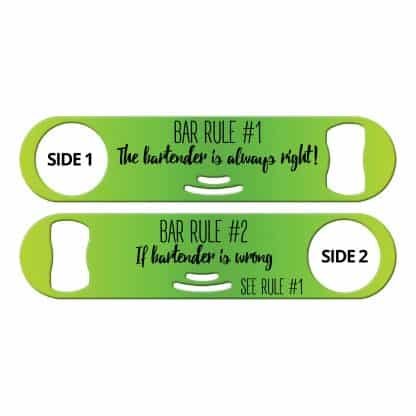 Bar Rules Flat Strainer Bottle Opener