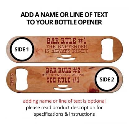 Bar Rules Strainer Bottle Opener With Personalization