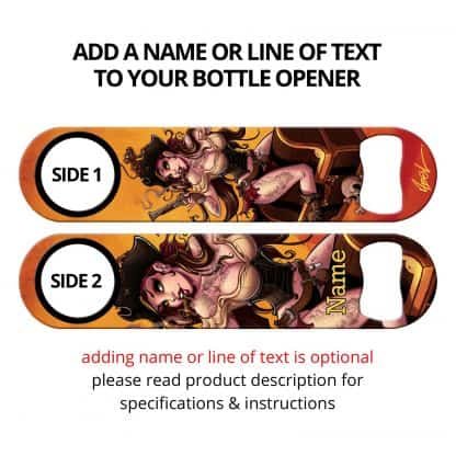 Commissioned Art Booty Girl Sexy Pirate Flat Speed Opener With Personalization