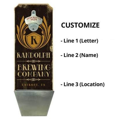 Brewing Company Wall Mounted Bottle Opener Personalizing Instructions