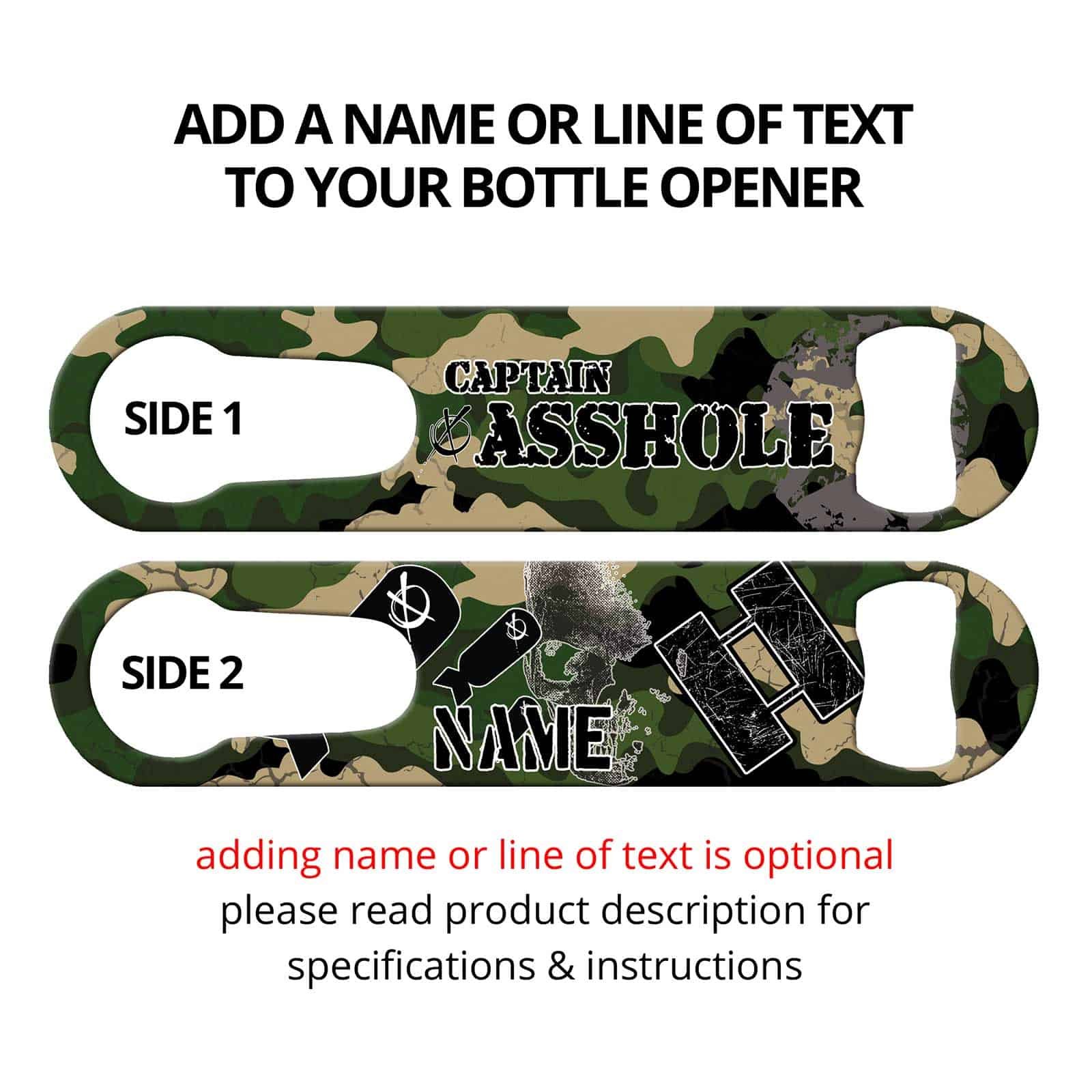 Captain Asshole PSR Bottle Opener in Camouflage | Ink Correct Bar Gear