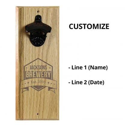 Engraved Brewery Wall Mounted Bottle Opener Personalizing Instructions