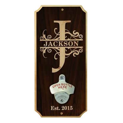 Fancy Monogram Customizable Wall Mounted Bottle Opener