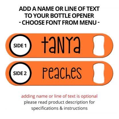 Neon Orange Naked Speed Opener With Name Personalization