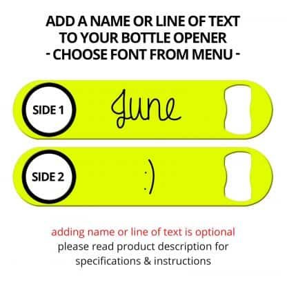 Neon Yellow Naked Speed Opener With Name Personalization