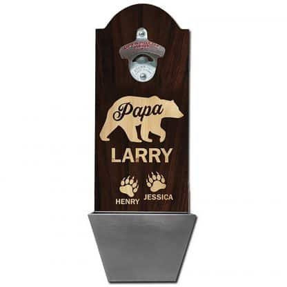 Papa Bear Customizable Wall Mounted Bottle Opener