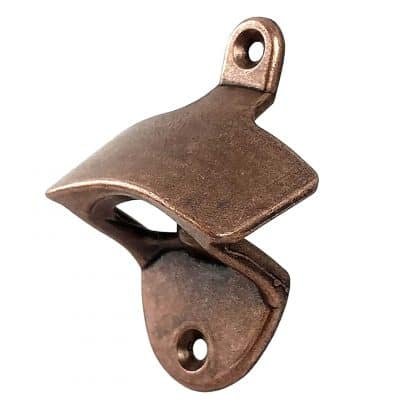 Standard Stationary Wall Mounted Bottle Opener with Antique Copper Finish