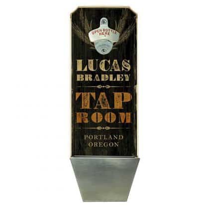 Tap Room Black Customizable Wall Mounted Bottle Opener