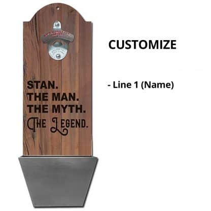 Man Myth Legend Wall Mounted Bottle Opener Personalizing Instructions