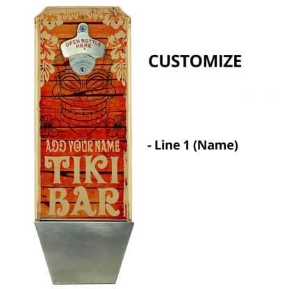 Vintage Tiki Bar Wall Mounted Bottle Opener Personalizing Instructions