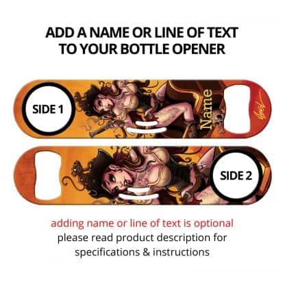 Booty Girl Sexy Pirate Commissioned Art Strainer Bottle Opener With Personalization