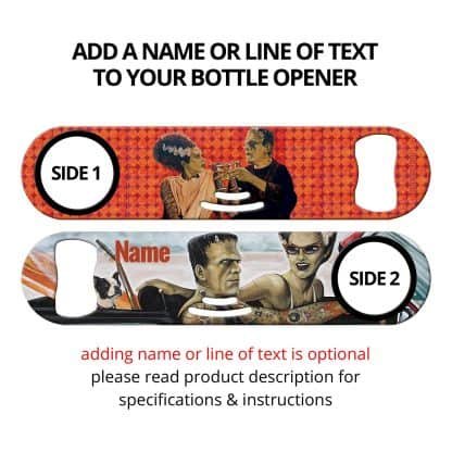 Frankenstein Heading Out Commissioned Art Strainer Bottle Opener With Personalization