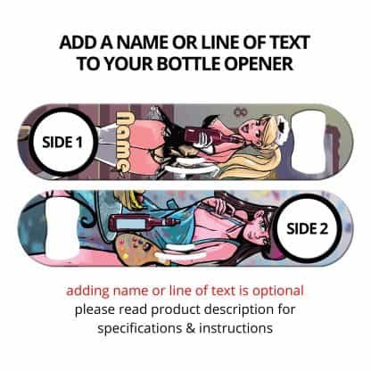 French Girls Commissioned Art Strainer Bottle Opener With Personalization