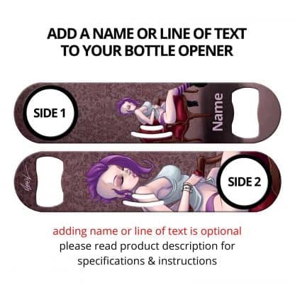 Just Jane Purple Haired Girl Commissioned Art Strainer Bottle Opener With Personalization