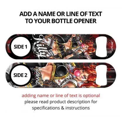 Kitty Lee Lollipop Black Commissioned Art Speed Bottle Opener With Personalization