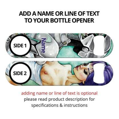 Robot Love Moment Commissioned Art Speed Bottle Opener With Personalization