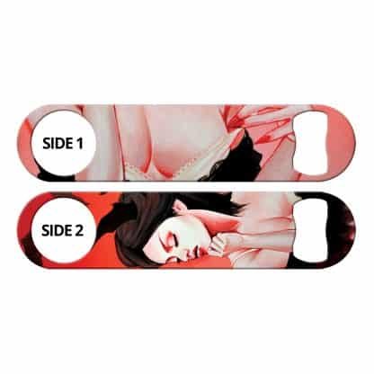 Seduction of Lucy Vampire Girl Flat Speed Bottle Opener by Professional Artist Jamie Tyndall