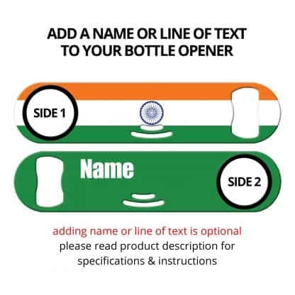 Classic Indian Flag Strainer Bottle Opener with Personalization