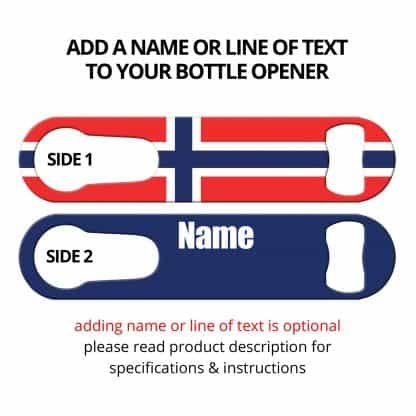 Classic Norwegian Flag PSR Bottle Opener with Personalization