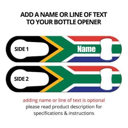 Classic South African Flag PSR Bottle Opener with Personalization