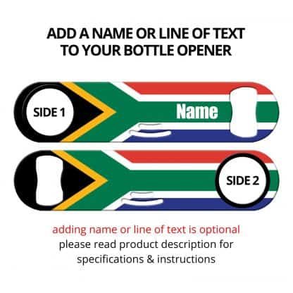 Classic South African Flag Strainer Bottle Opener with Personalization