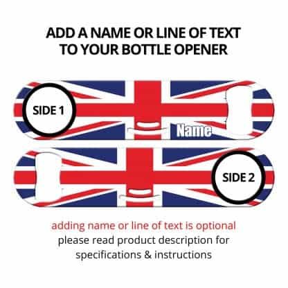 Classic UK Flag Strainer Bottle Opener with Personalization