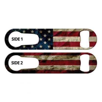 Crumpled USA Flag PSR Bottle Opener