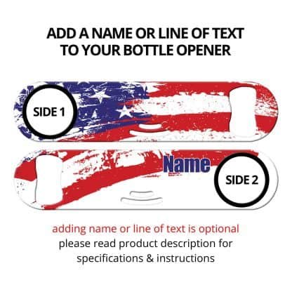 Painted USA Flag Strainer Bottle Opener with Personalization