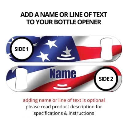 Waving USA Flag Strainer Bottle Opener with Personalization