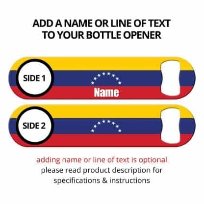 Classic Venezuelan Flag Bottle Opener with Personalization